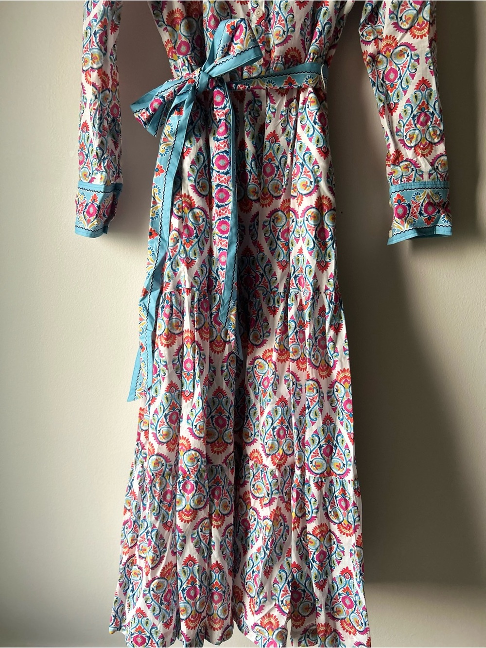 BODEN Flo Cotton Midi Shirt Dress Paisley Floral Belted NWT 10 Regular - Picture 3 of 10